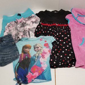Lot of 6 Girl's 7-8 Disney Frozen Circo Shorts Dress Shirt Swim Coverup Skort
